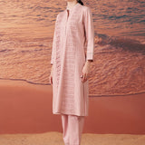Elsie Soft Pink Monochrome Cotton Co-ord Set for Women