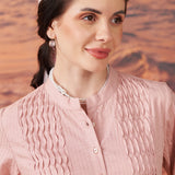 Elsie Soft Pink Monochrome Cotton Co-ord Set for Women