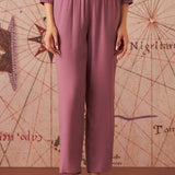 Ida Purple Lilac Embroidered Rayon Co-ord Set for Women