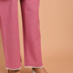 Dry Rose A-line Embroidered Georgette Kurta Set for Women - Lakshita