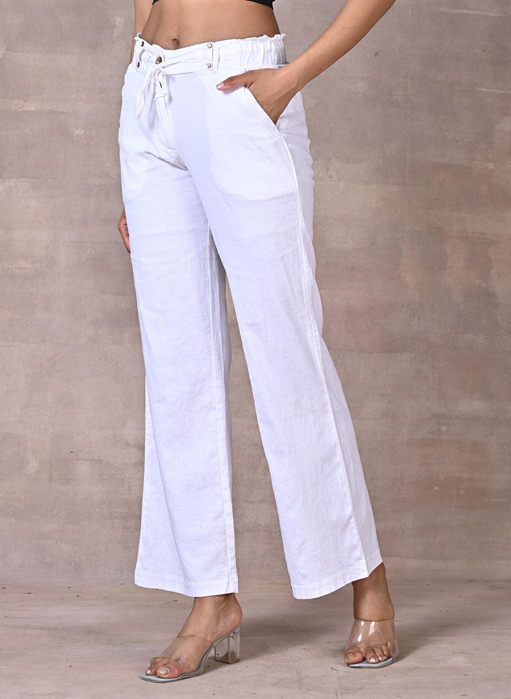 White Linen Pant - Lakshita